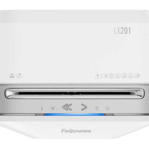 FELLOWES DESTRUCTEUR MICROSHRED LX201 BLANC COUPE MICROPARTICULES 230V EU