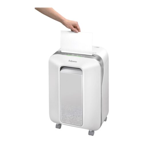 FELLOWES DESTRUCTEUR MICROSHRED LX201 BLANC COUPE MICROPARTICULES 230V EU