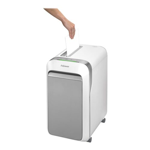 FELLOWES DESTRUCTEUR MICROSHRED LX221 BLANC COUPE MICROPARTICULES 230V EU/UK