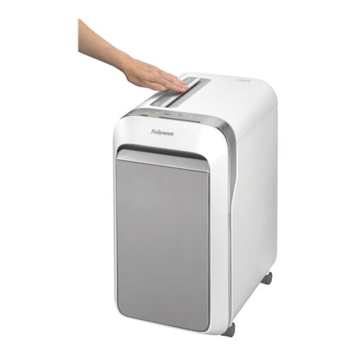 FELLOWES DESTRUCTEUR MICROSHRED LX221 BLANC COUPE MICROPARTICULES 230V EU/UK