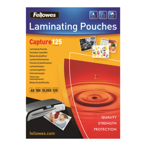 FELLOWES IL LAMINATING POUCH A5 125MIC 100PK