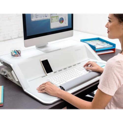 FELLOWES plate-forme assis-debout lotus – blanc