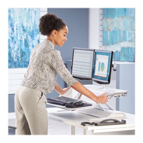 FELLOWES plate-forme assis-debout lotus – blanc