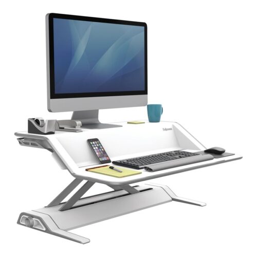 FELLOWES plate-forme assis-debout lotus – blanc