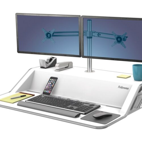 FELLOWES plate-forme assis-debout lotus – blanc