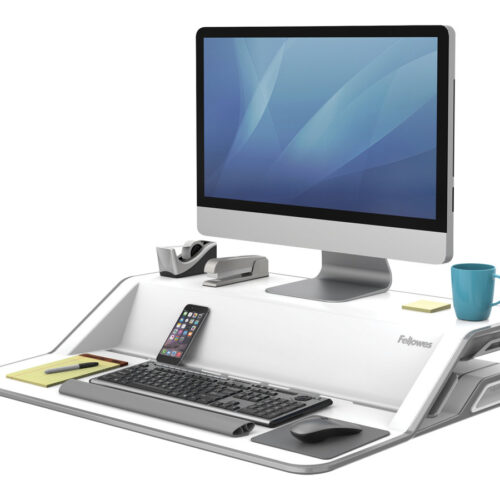 FELLOWES plate-forme assis-debout lotus – blanc