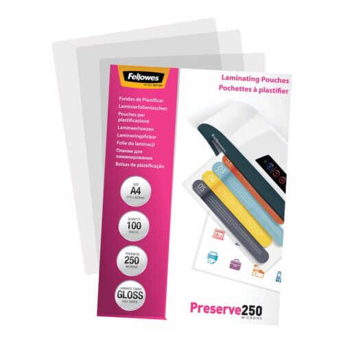 FELLOWES POCHETTES 125 MICRONS 54X86MM X 100