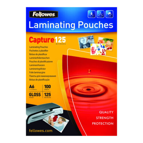 FELLOWES POCHETTES A6 125 MICRONS X 100