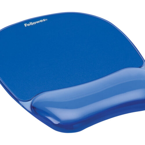 FELLOWES Tapis de souris – Repose-poignet Gel Crystal™ Bleu