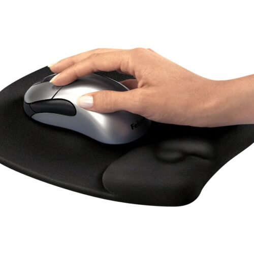 FELLOWES Tapis de souris repose poignet Mousse Mémoire de forme Noir