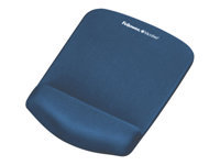 FELLOWES Tapis de souris – Repose poignet PlushTouch™ – Bleu – Antibactérien