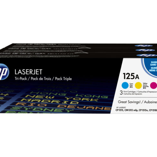 HP 125A original Toner cartridge CF373AM cyan magenta yellow standard capacity 3 x 1.400 pages 3-pack