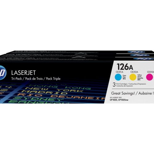 HP 126A original Toner cartridge CF341AD cyan magenta yellow 3x 1.000 pages 3-pack