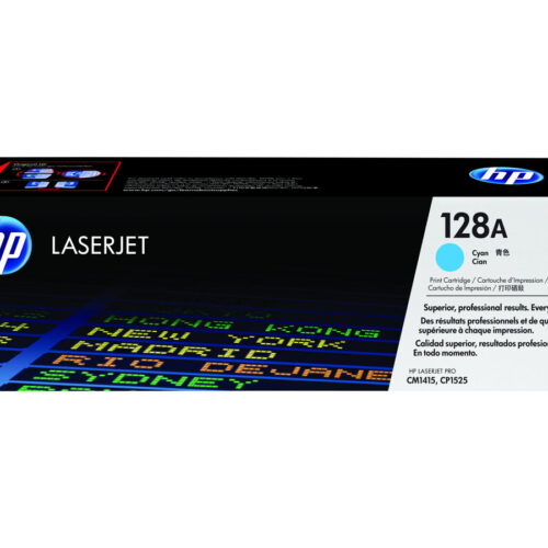 HP 128A original LaserJet Toner cartridge CE321A cyan standard capacity 1.300 pages 1-pack