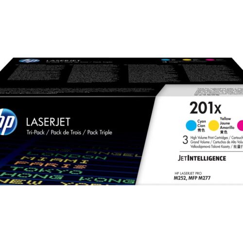 HP 201X oiginal LaserJet Toner cartridge CF253XM Cyan/Magenta/Yellow High Yield 3-pack