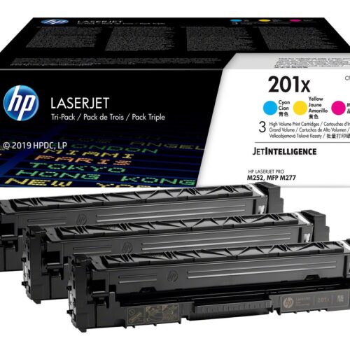 HP 201X oiginal LaserJet Toner cartridge CF253XM Cyan/Magenta/Yellow High Yield 3-pack