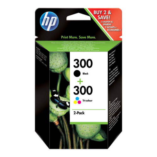 HP 300 original Ink cartridge CN637EE black and tri-colour standard capacity 2 x 4ml black: 200 pages colour: 165 pages 2-pack