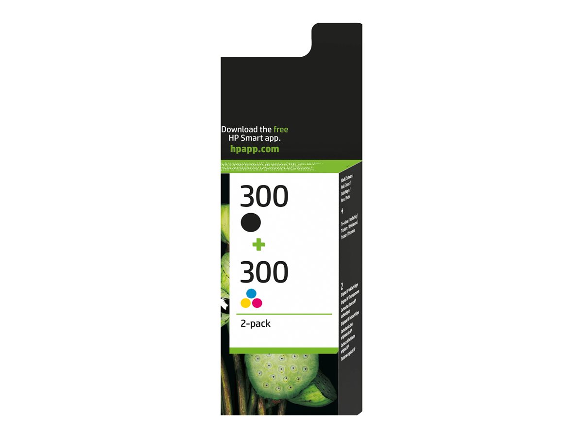HP 300 original Ink cartridge CN673EE 301 black and tri-colour standard capacity 2 x 4ml bk: 200p cl: 165p 2-pack Blister multi tag