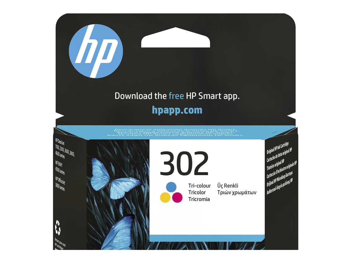 HP 302 original Tri-color Ink cartridge F6U65AE 301 Blister