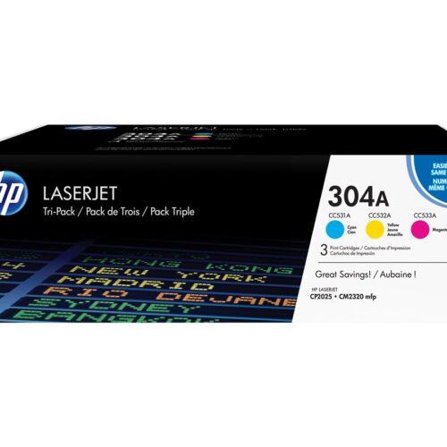HP 304A original Toner cartridge CF372AM cyan magenta yellow standard capacity 3 x 2.800 pages 3-pack