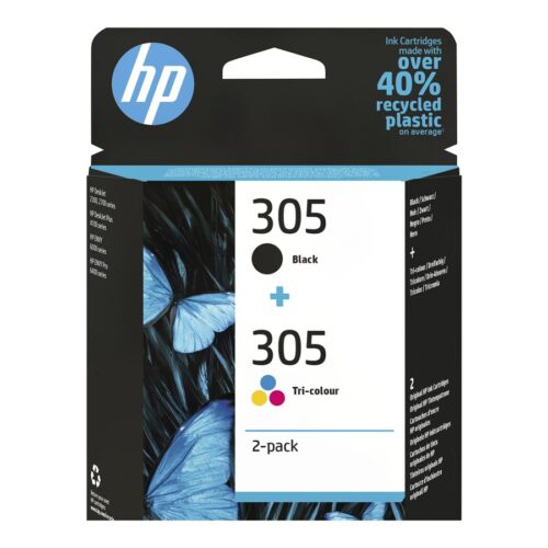 HP 305 2-Pack Tri-color/Black Original Ink Cartridge