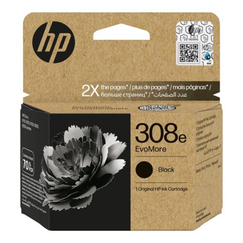 HP 308e EvoMore Black Original Ink Cartridge