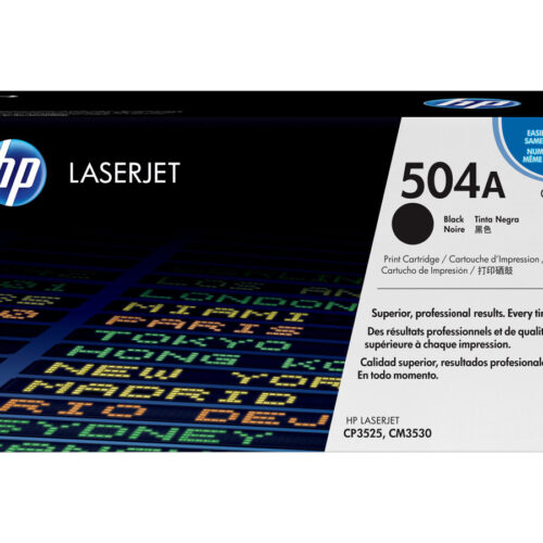 HP 504A original Colour LaserJet Toner cartridge CE250A black standard capacity 5.000 pages 1-pack ColorSphere