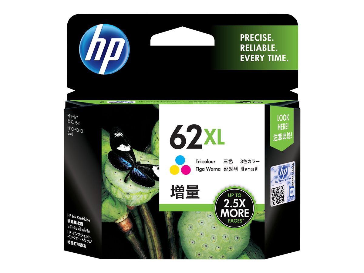 HP 62XL original Ink cartridge C2P04AE 301 tri-colour high capacity 1-pack Blister multi tag