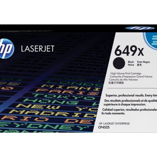 HP 649X original Color LaserJet Toner cartridge CE260X black high capacity 17.000 pages 1-pack