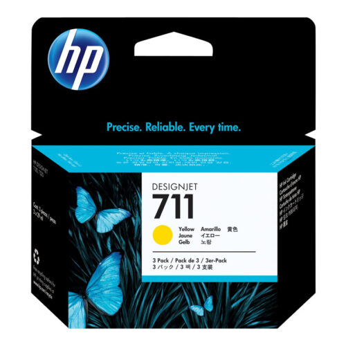 HP 711 original Ink cartridge CZ136A yellow standard capacity 3-pack
