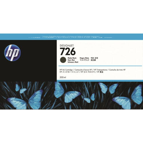 HP 726 original Ink cartridge CH575A matte black standard capacity 300ml 1-pack with Vivera Ink cartridge