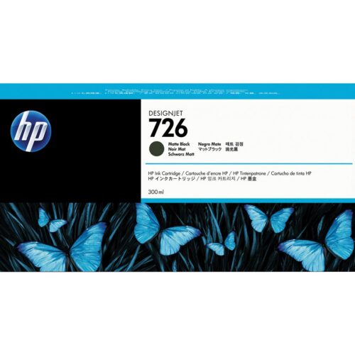 HP 726 original Ink cartridge CH575A matte black standard capacity 300ml 1-pack with Vivera Ink cartridge