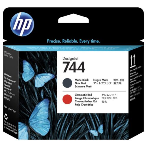 HP 744 original Printhead F9J88A Matte Black & Red