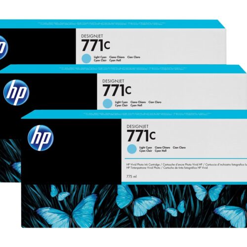 HP 771C original Ink cartridge B6Y36A light cyan standard capacity 3 x 775ml 3-pack