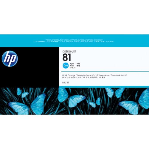 HP 81 original dye Ink cartridge C4931A cyan standard capacity 680ml 1-pack