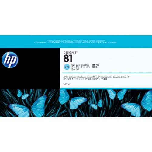 HP 81 original dye Ink cartridge C4934A light cyan standard capacity 680ml 1-pack