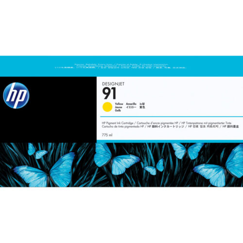 HP 91 original Ink cartridge C9469A yellow standard capacity 775ml 1-pack with Vivera Ink cartridge