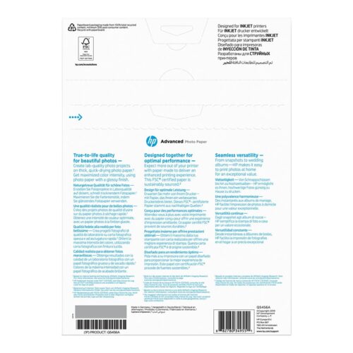 HP original Q5456A Advanced glossy photo paper Ink cartridge 250g/m2 A4 25 sheets 1-pack