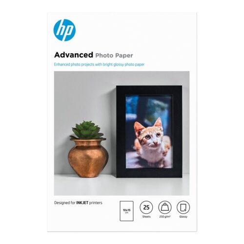 HP original Q8691A Advanced glossy photo paper Ink cartridge 250g/m2 100x150mm 25 sheets 1-pack borderless