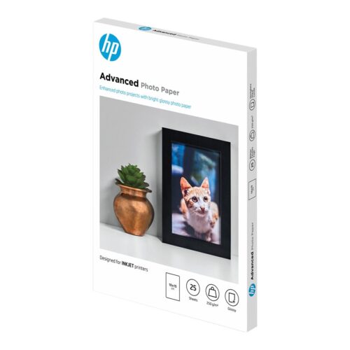HP original Q8691A Advanced glossy photo paper Ink cartridge 250g/m2 100x150mm 25 sheets 1-pack borderless