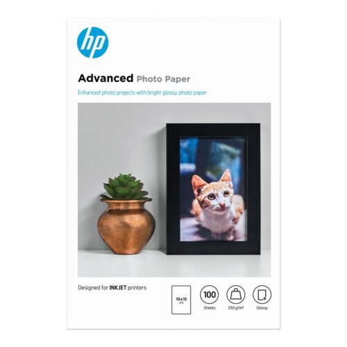 HP original Q8692A Advanced glossy photo paper Ink cartridge 250g/m2 100x150mm 100 sheets 1-pack borderless