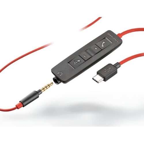 HP Poly Blackwire 3225 Stereo USB-C Headset +3.5mm Plug +USB-C/A Adapter