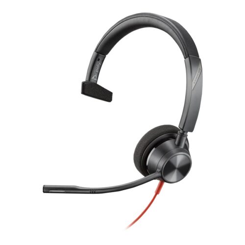 HP Poly Blackwire 3310 Monaural Microsoft Teams Certified USB-C Headset +USB-C/A Adapter