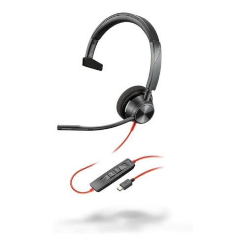 HP Poly Blackwire 3310 Monaural USB-C Headset +USB-C/A Adapter