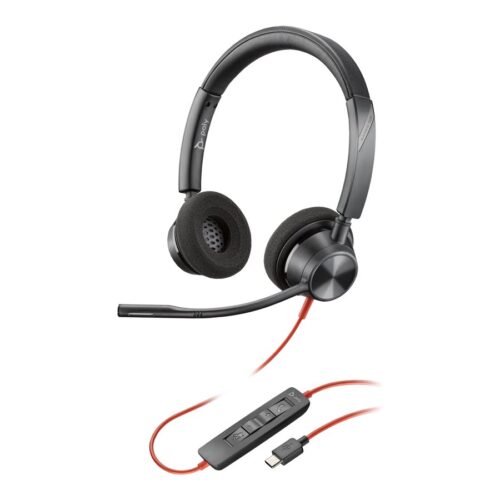 HP Poly Blackwire 3320 Stereo USB-C Headset +USB-C/A Adapter