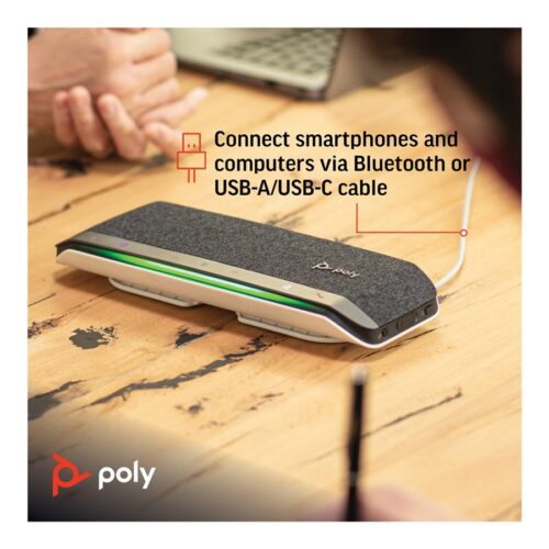 HP Poly Sync 40 Smart Speakerphone Bluetooth Wireless USB-A USB-C Microsoft Teams Certified Speakerphone Zoom cert.