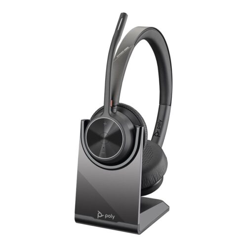 HP Poly Voyager 4320 UC Stereo USB-A Headset +BT700 USB-A Adapter +Charging Stand
