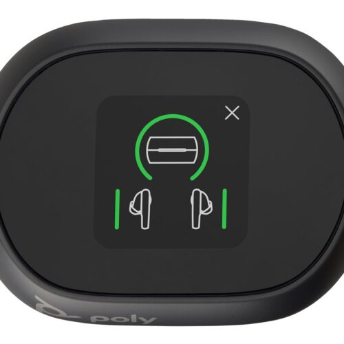HP Poly Voyager Free 60+ UC Carbon Black Earbuds +BT700 USB-C Adapter +Touchscreen Charge Case
