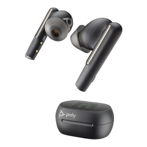 HP Poly Voyager Free 60+ UC M Carbon Black Earbuds +BT700 USB-C Adapter +Touchscreen Charge Case