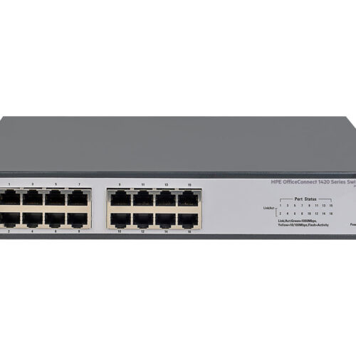 HPE 1420 16G Commutateur Switch non géré 16 x 10/100/1000 de bureau Montable sur rack